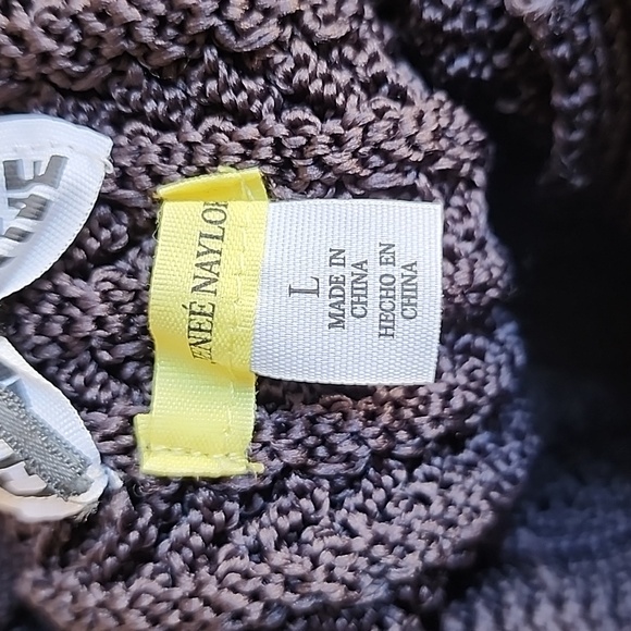 Jenee Naylor Braided Button Front Cardigan NWT Black Size MEDIUM - Picture 7 of 10